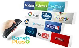 خدمات تلویزیون های هوشمند تلویزیون های هوشمند خدمات زیر را ارائه می دهد : vudu netflix redbox instant crackle hulu plus ustream youtube rhapsody mlb.tv vtuner cinemanow picasa ap viewster google maps skype facebook twitter