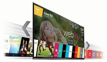 تلویزیون اسمارت پلاس وب او اس 2.0 / webos 2.0 smart+ tv با تلویزیون ال ای دی اولترا اچ دی فورکی ( 4K ULTRA HD ) سه بعدی اسمارت 55 اینچ ال جی مدل LG 55UF950T  