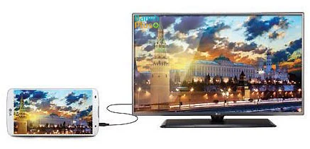 قابلیت mhl با لینک موبایل هوشمند (mobile high- definition link) در تلویزیون ال ای دی فول اچ دی اسمارت ال جی مدل lg 49lx541h 